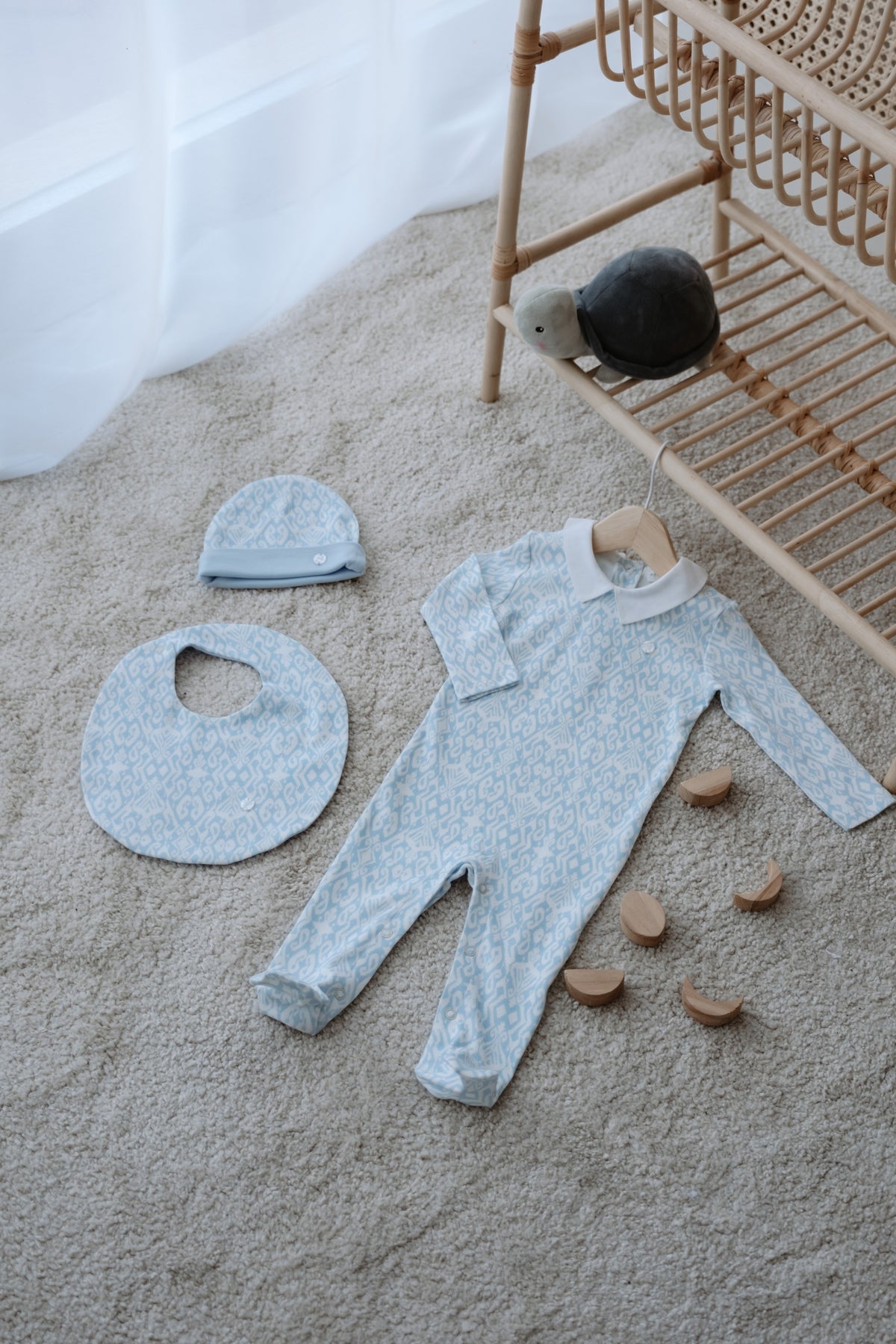 3-Piece Newborn Set - Ikat - Blue