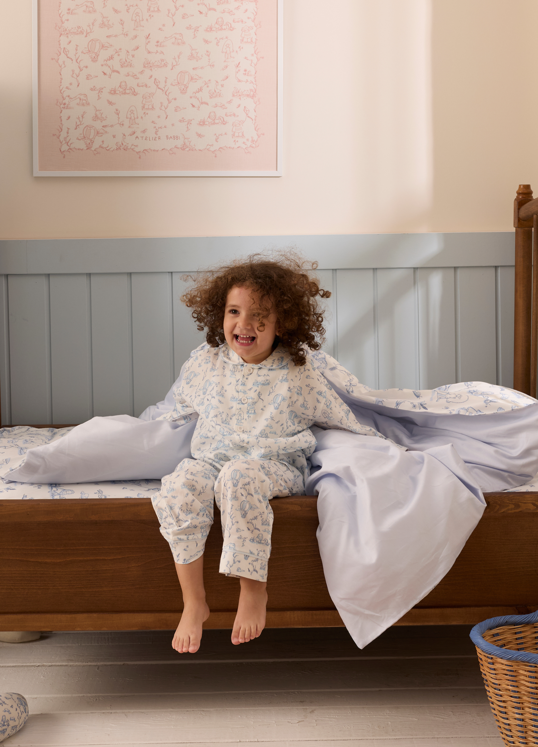 Baby & Kids Bedding Set - Toile de Jouy / Blue