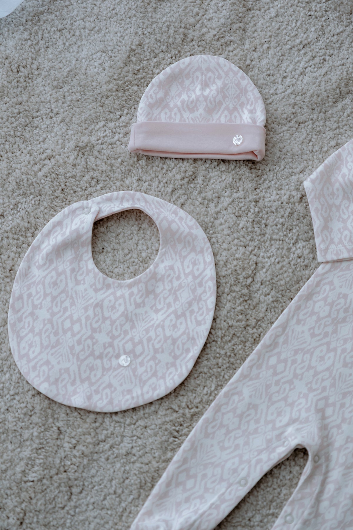 3-Piece Newborn Set - Ikat - Pink