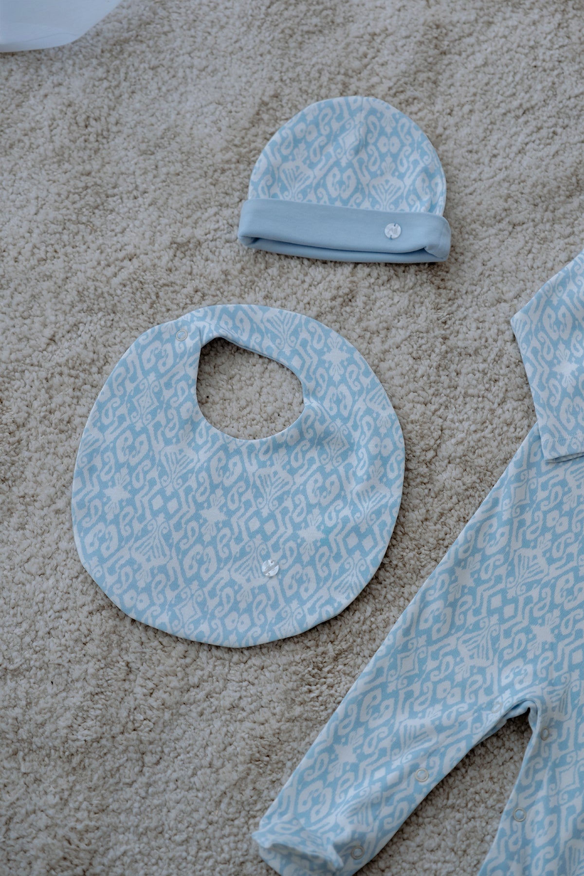 3-Piece Newborn Set - Ikat - Blue