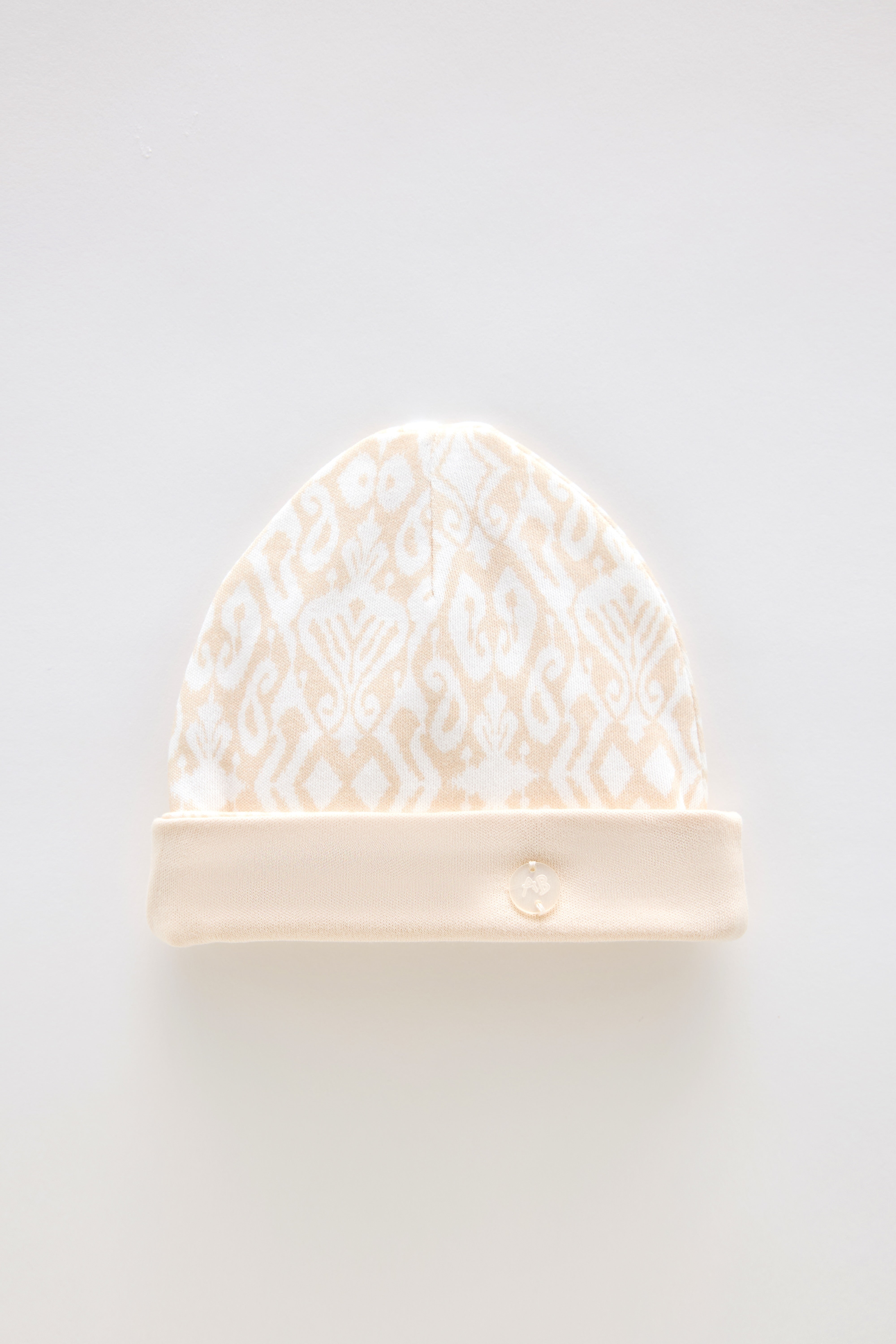 Newborn Hat - Ikat Beige