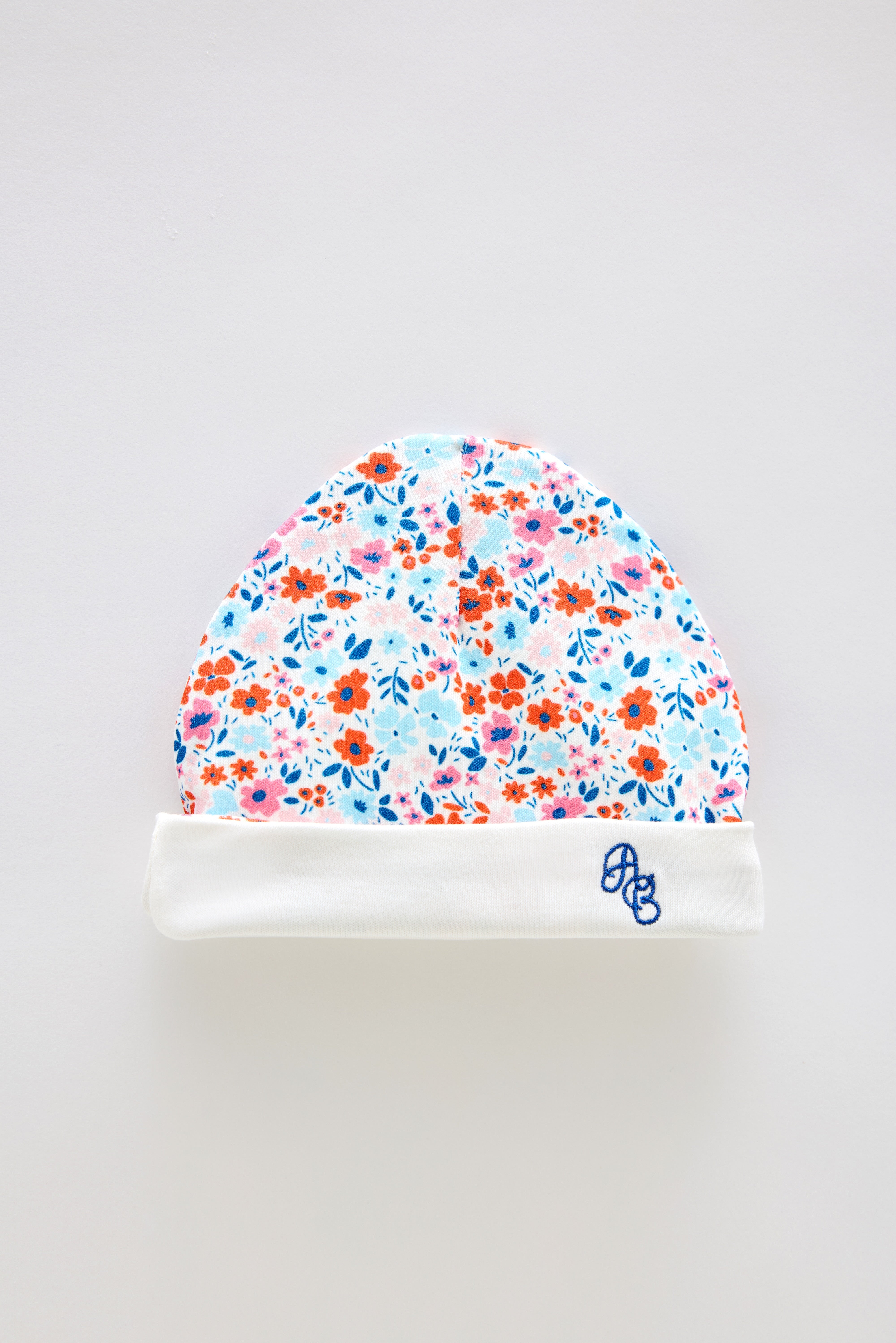 Newborn Hat - Tiny Flowers Red