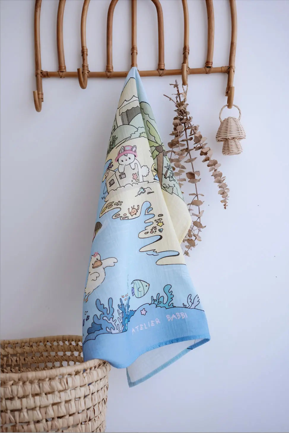 Double Layer Muslin Baby Swaddle - Coast / Girl