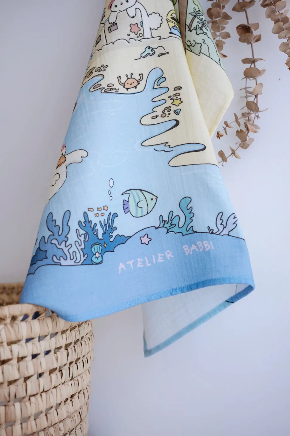 Double Layer Muslin Baby Swaddle - Coast / Girl