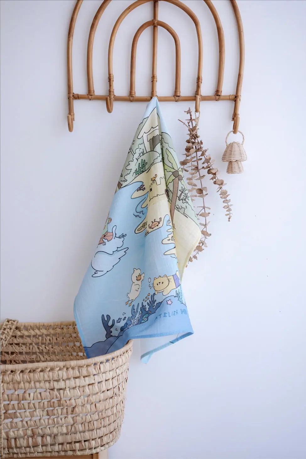 Double Layer Muslin Baby Swaddle - Coast / Boy