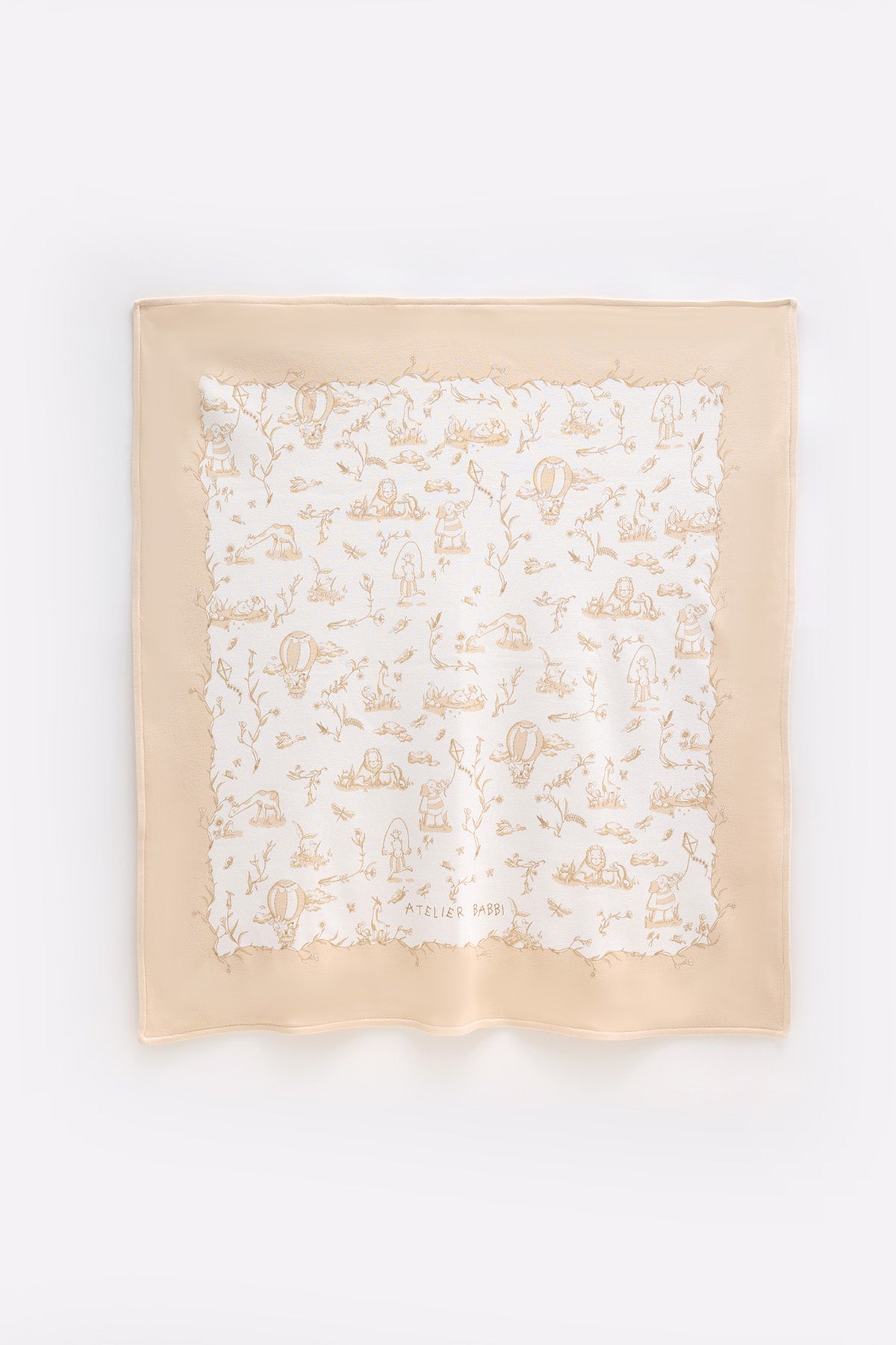 Double-Sided Baby Blanket - Toile De Jouy/Beige