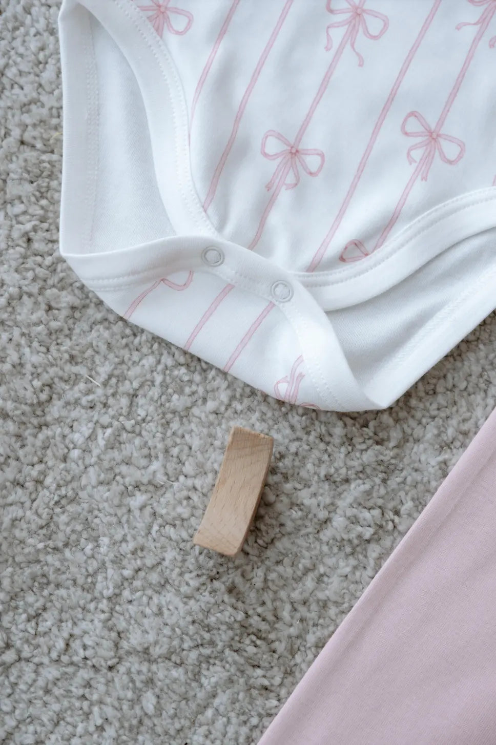 Pink Ribbon Bodysuit & Pants Set