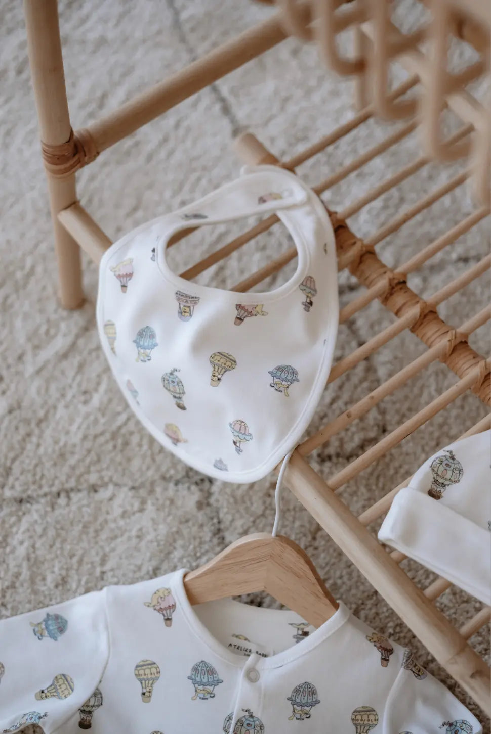 Cappadocia baby bib made from 100% cotton, perfect for newborns and gentle on delicate skin.