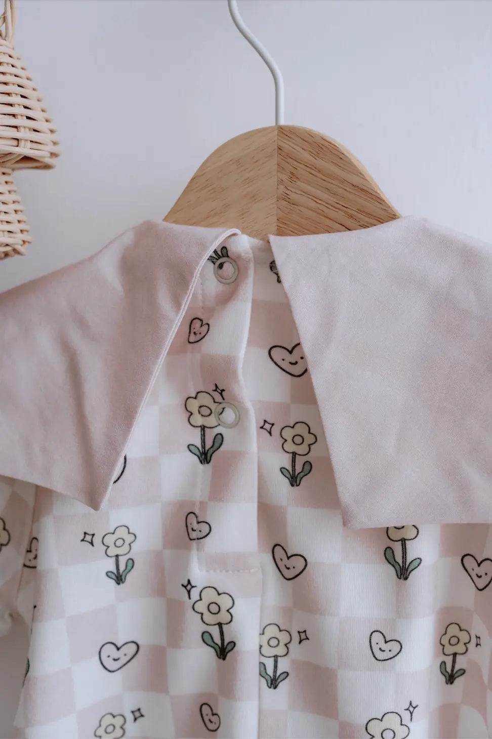 Gingham-style romper for babies breathable and stylish everyday wear