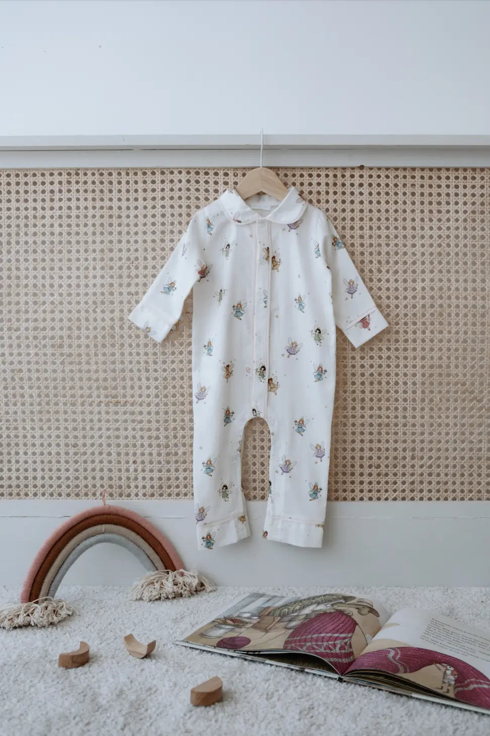 Fairy tale inspired jumpsuit with soft prints