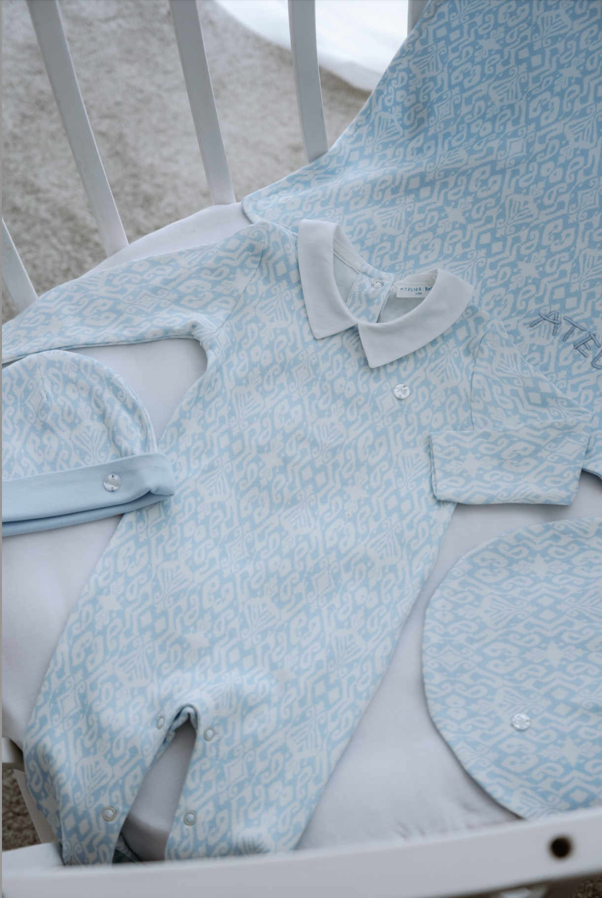 5-Piece Newborn Set | Ikat-Blue