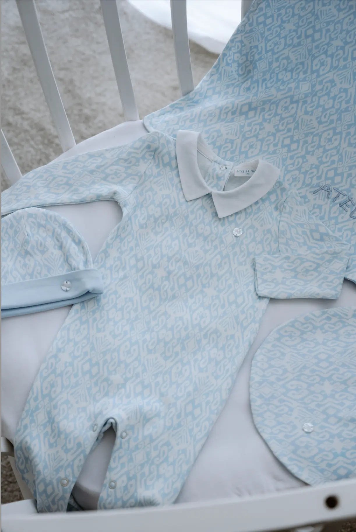 5-Piece Newborn Set | Ikat-Blue