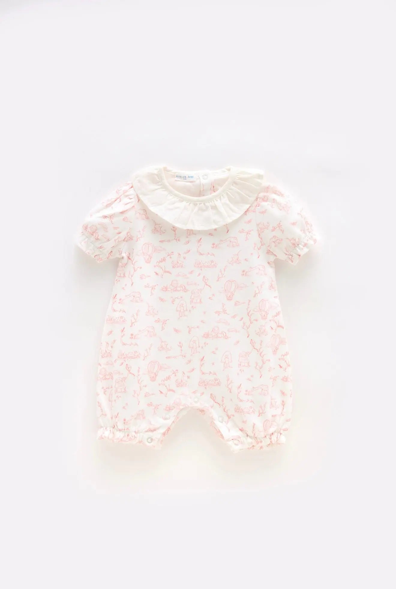 Baby Romper - Toile de Jouy/Pink