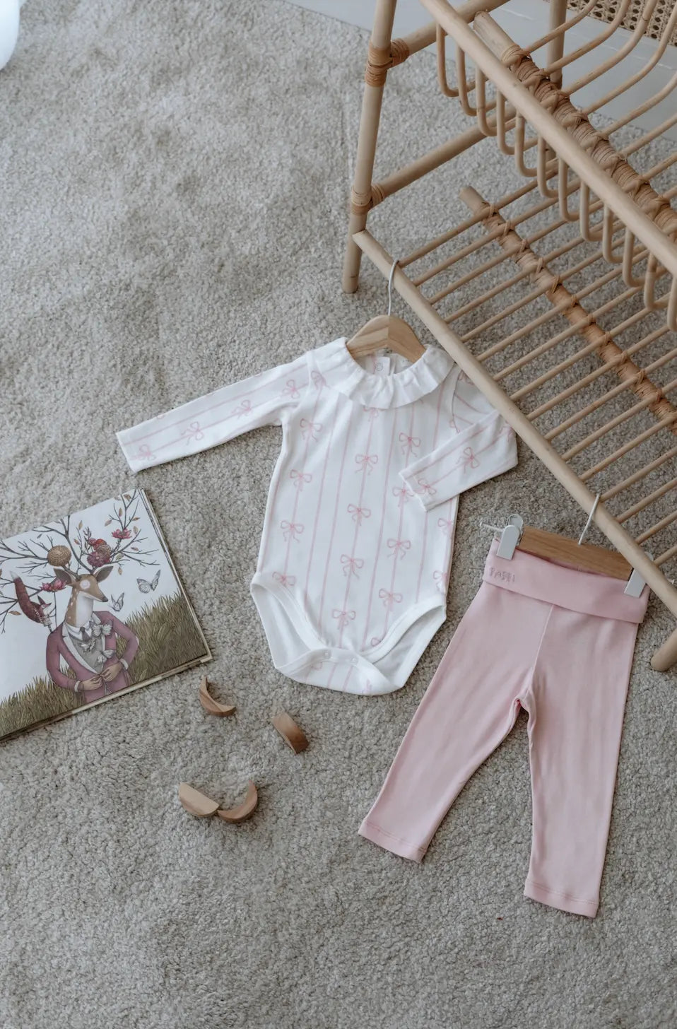 Pink Ribbon Bodysuit & Pants Set