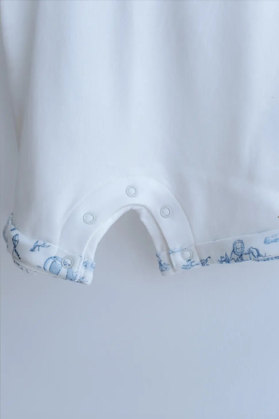 Organic baby romper with classic French countryside print