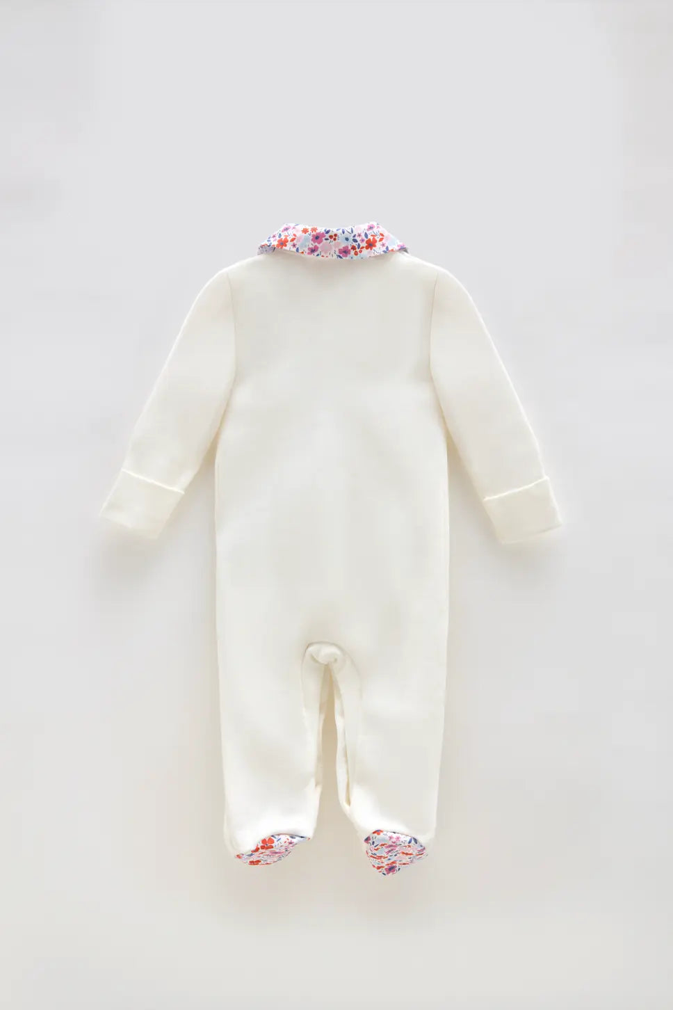 Footed Onesie - Tiny Flowers / Red