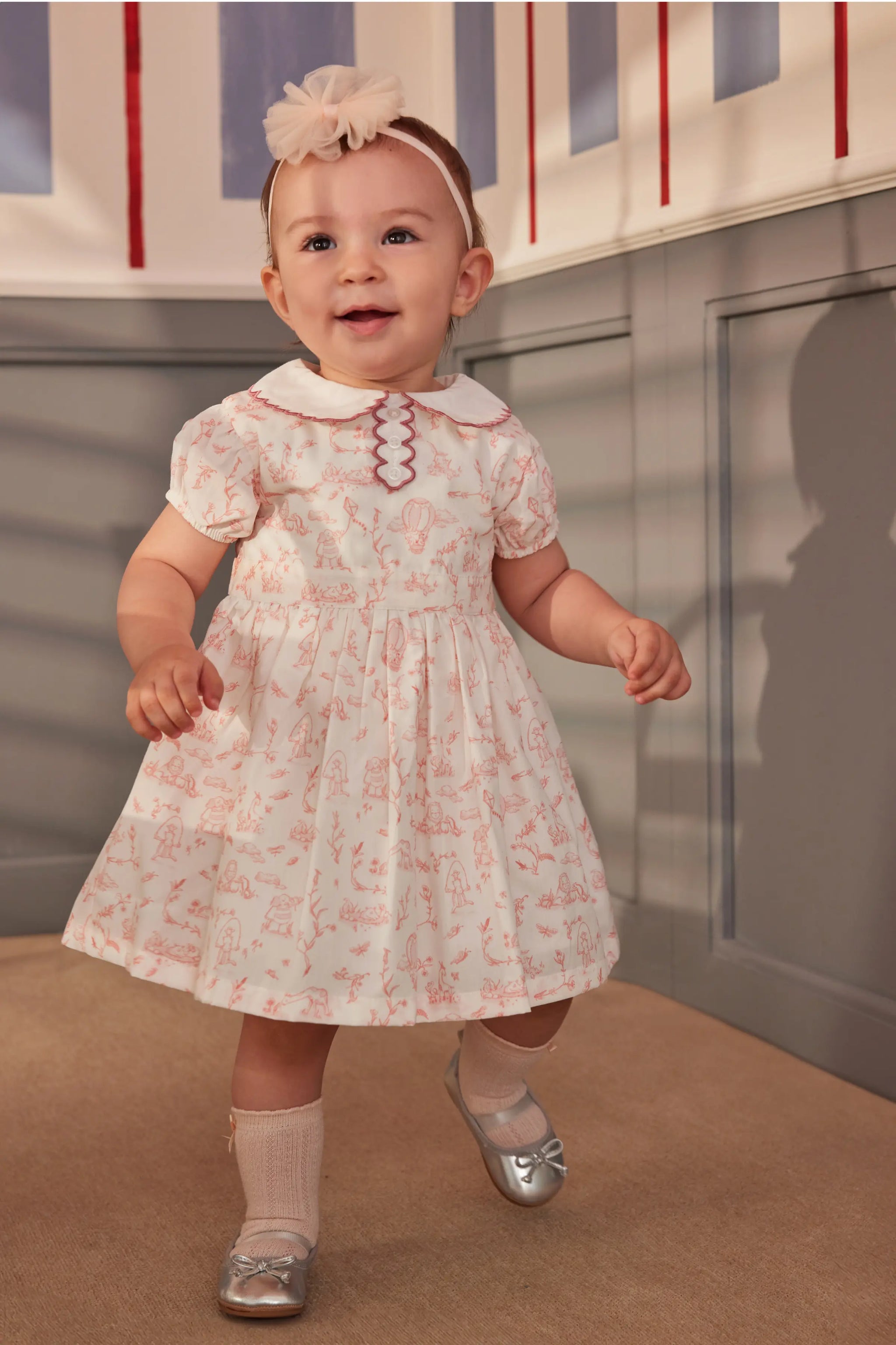 Cotton Baby Dress Toile de Jouy | Atelier Babbi 2-3 years Cotton Baby Dress Toile de Jouy | Atelier Babbi 2-3 years