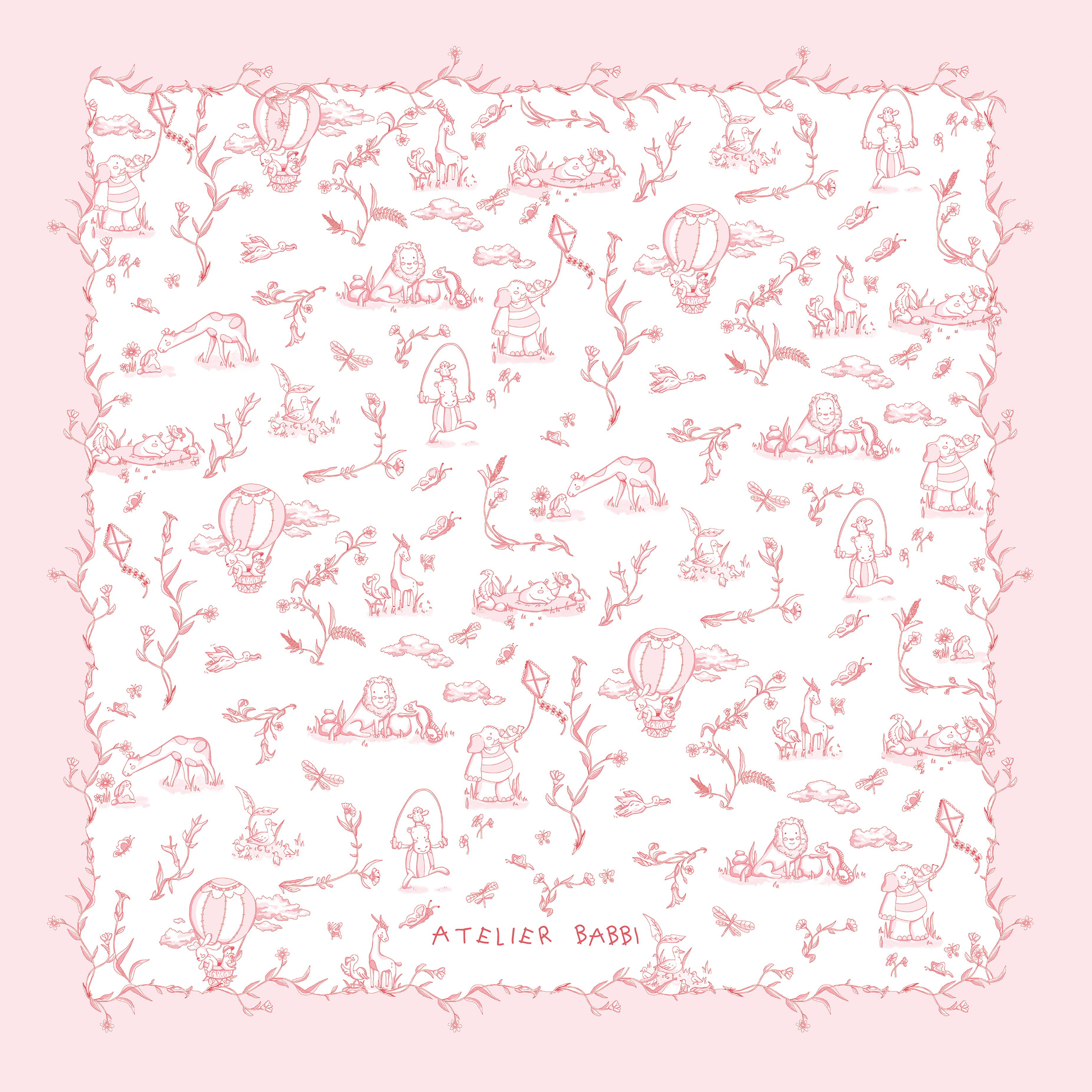 Nursing Pillow - Toile De Jouy / Pink