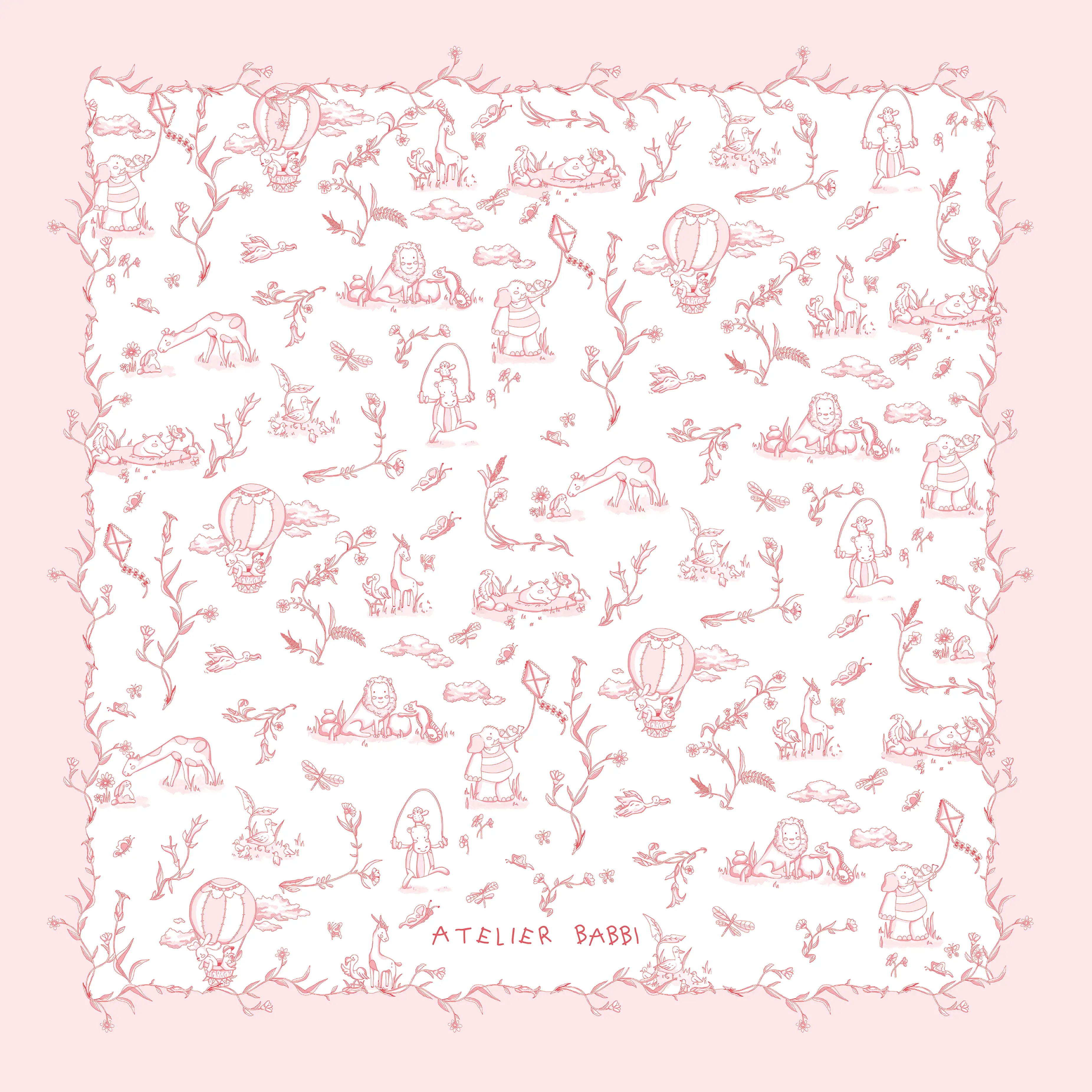 Nursing Pillow - Toile de Jouy / Pink