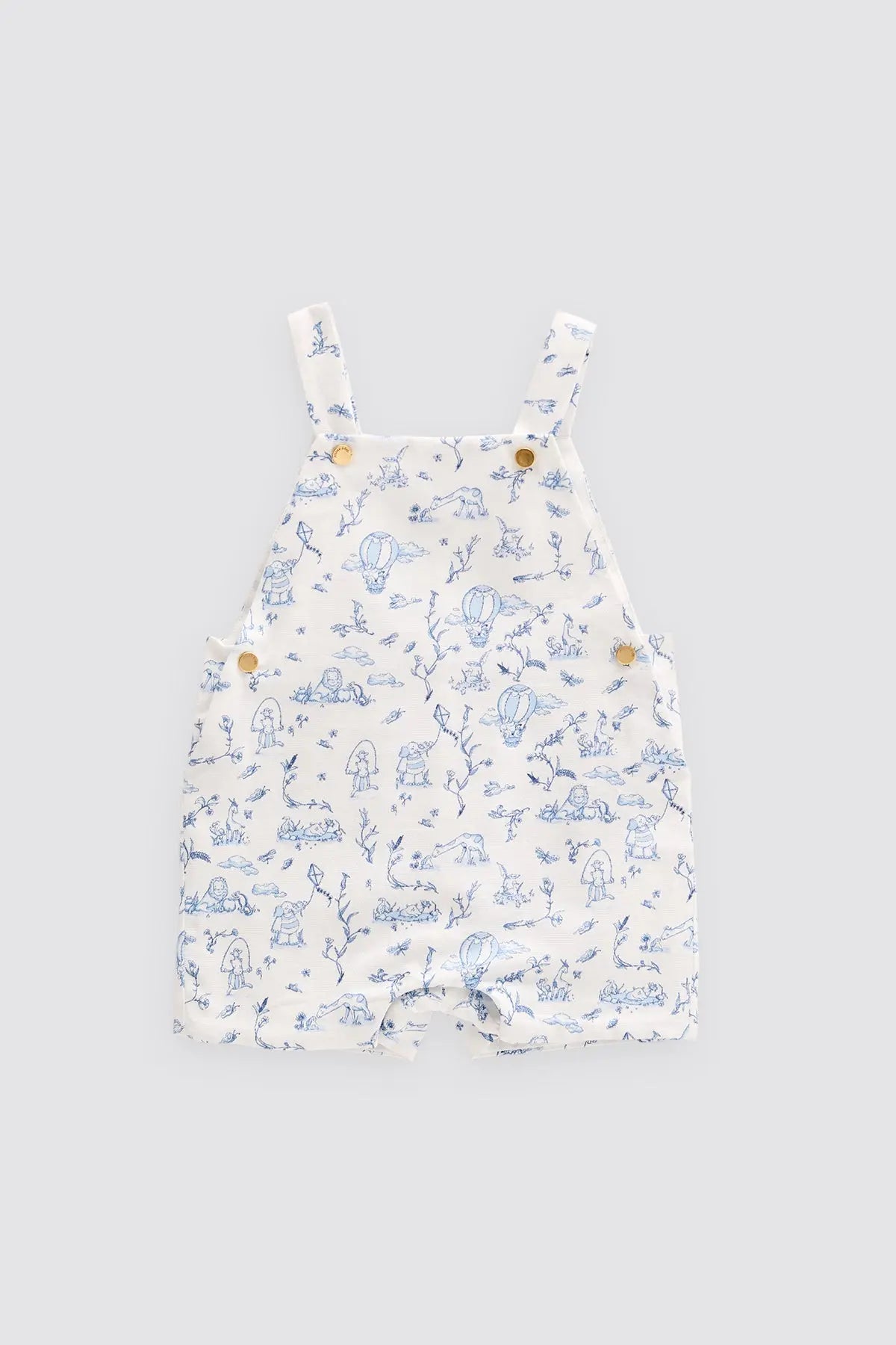 Baby Overalls - Toile de Jouy/Blue