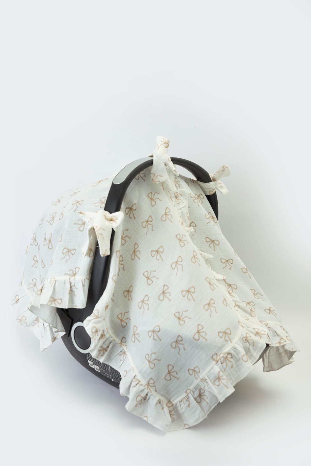 Baby Car Seat Cover - Ribbon / Beige