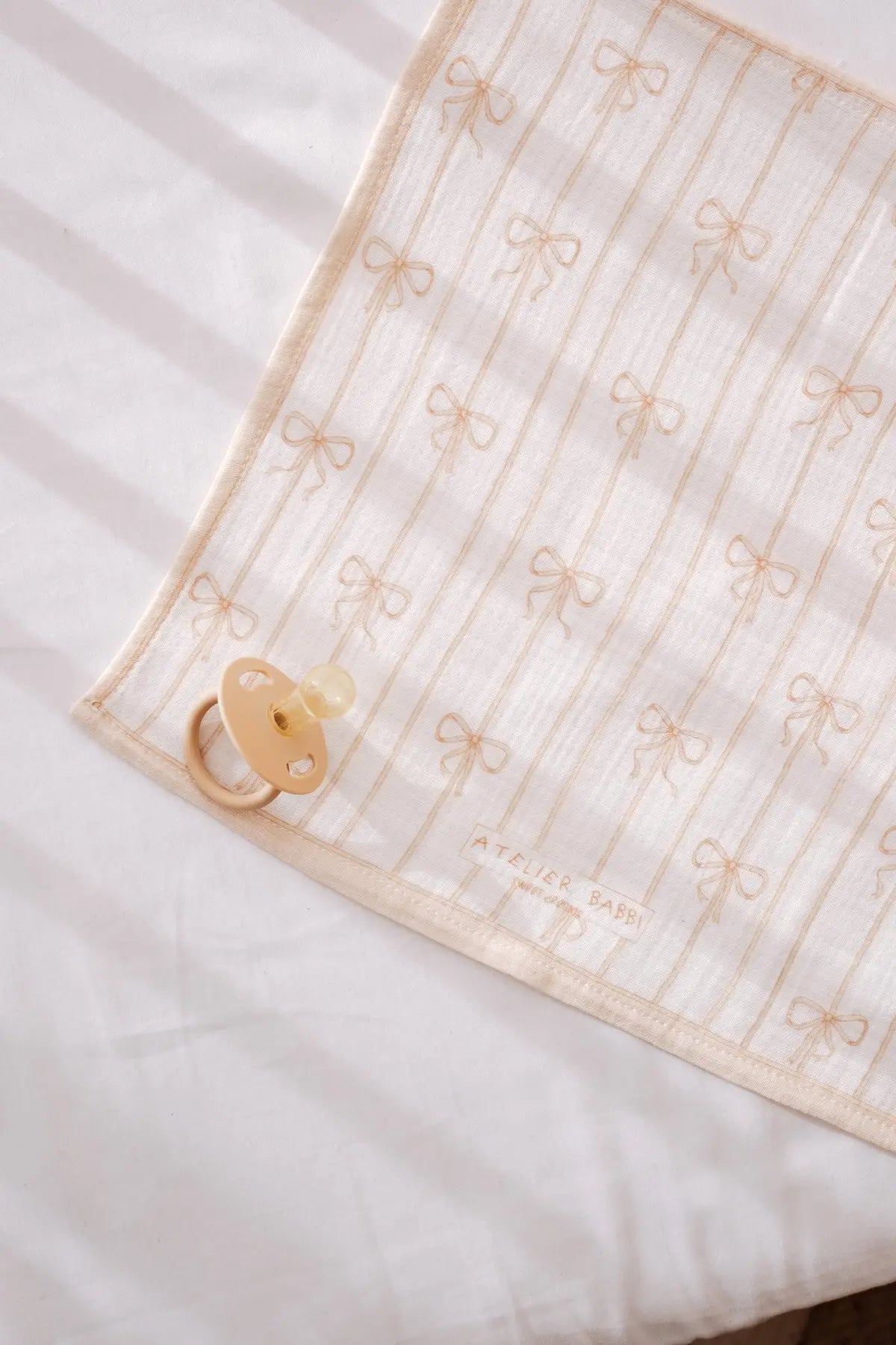 Burp Cloth - Ribbon/Beige