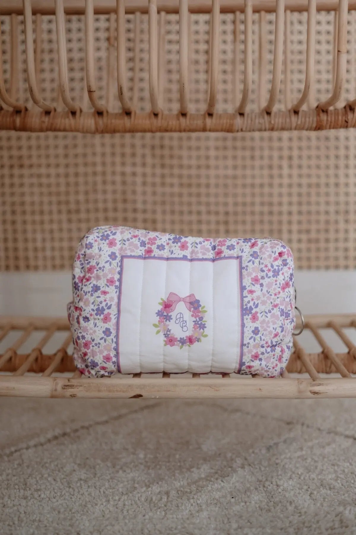 Diaper Pouch - Tiny Flowers / Pink
