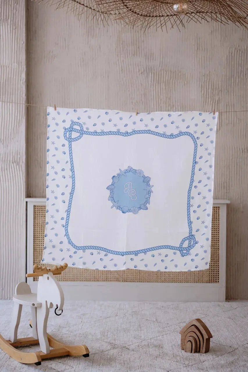 Double-Layer Muslin Baby Swaddle - Sea Shell