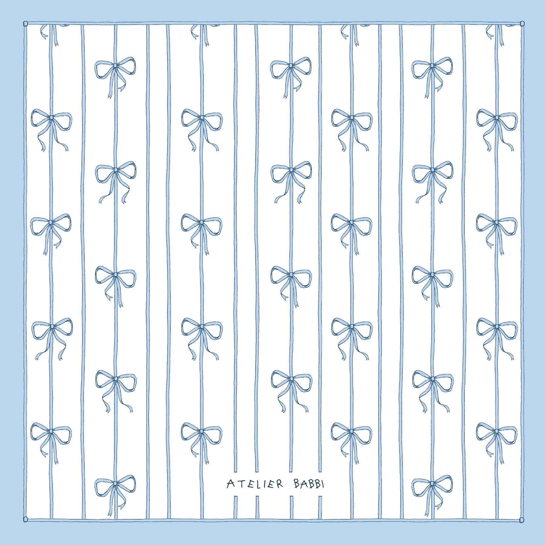 Double-Layer Muslin Swaddle- Ribbon/Blue