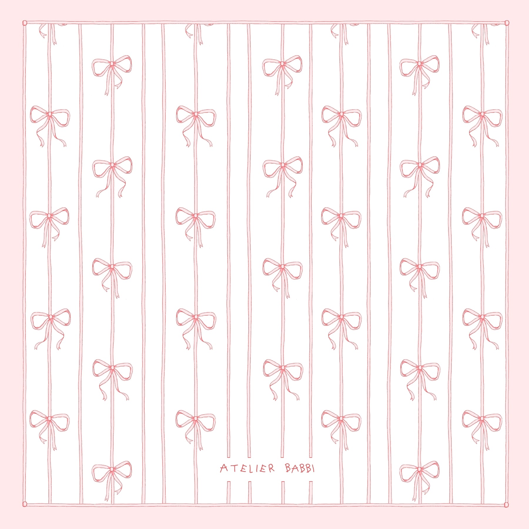 Double-Layer Muslin Swaddle - Ribbon/Pink