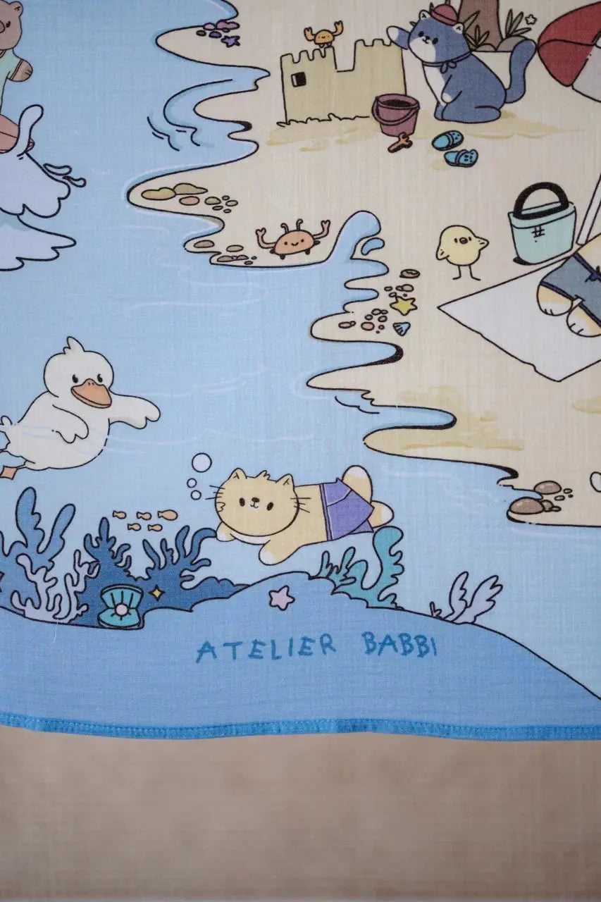 Double Layer Muslin Baby Swaddle - Coast / Boy