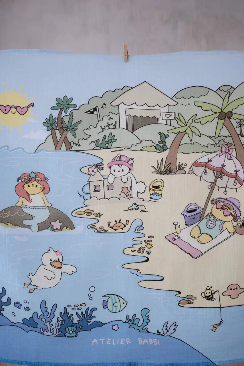 Double Layer Muslin Baby Swaddle - Coast / Girl