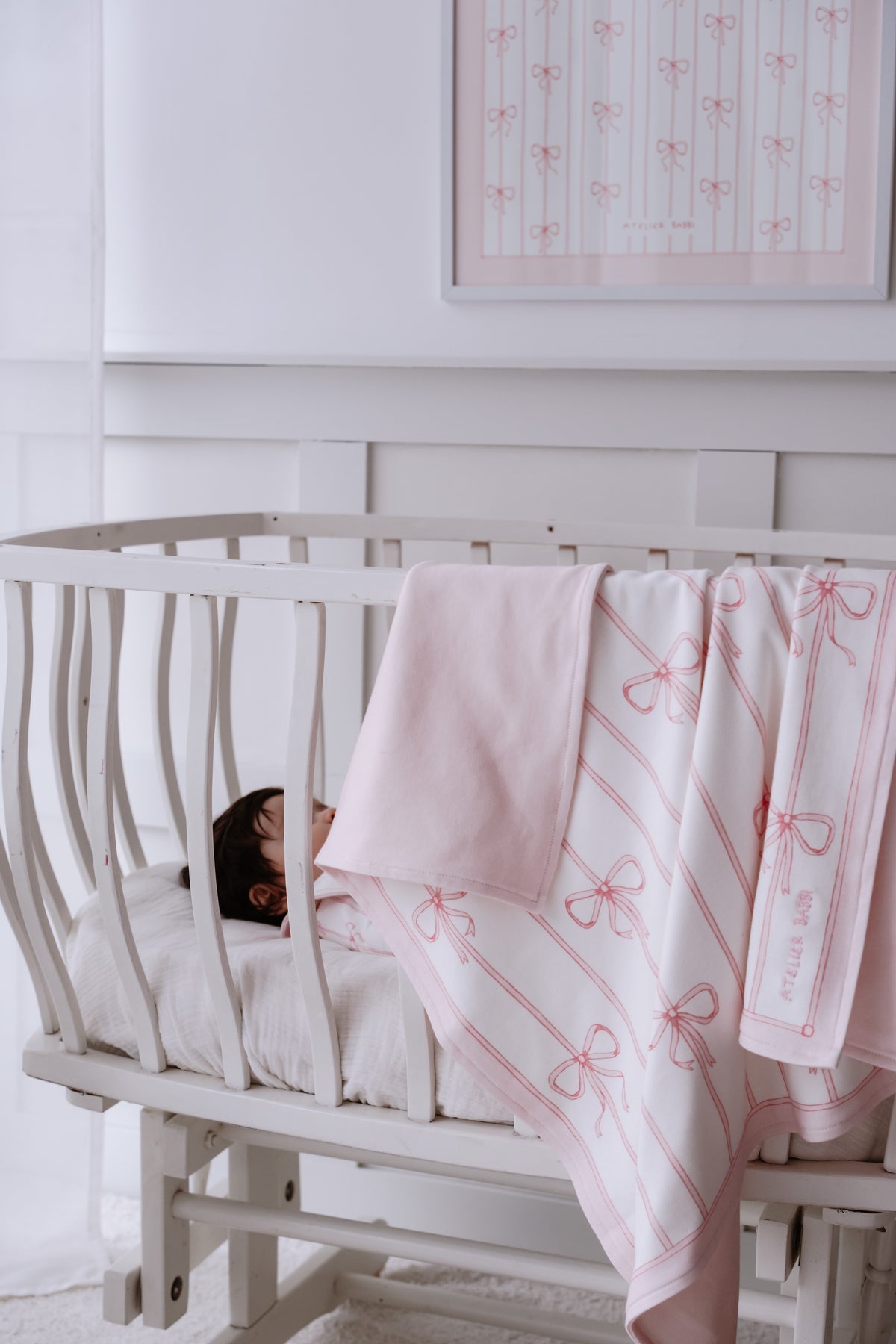 Double-Sided Baby Blanket - Ribbon/Pink