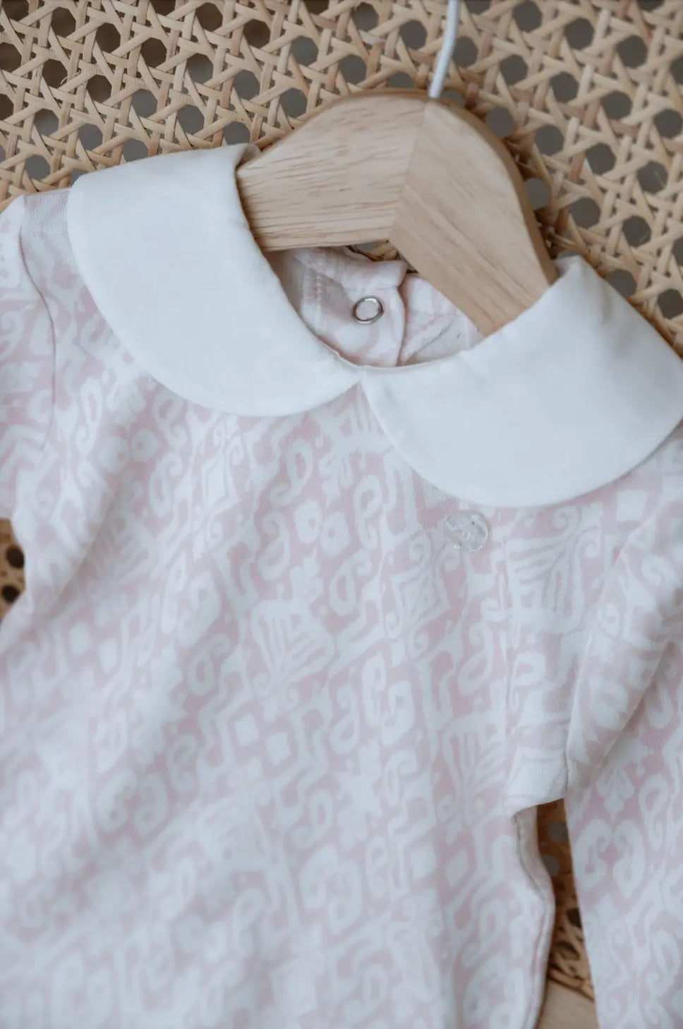 Footed Onesie - Ikat / Pink