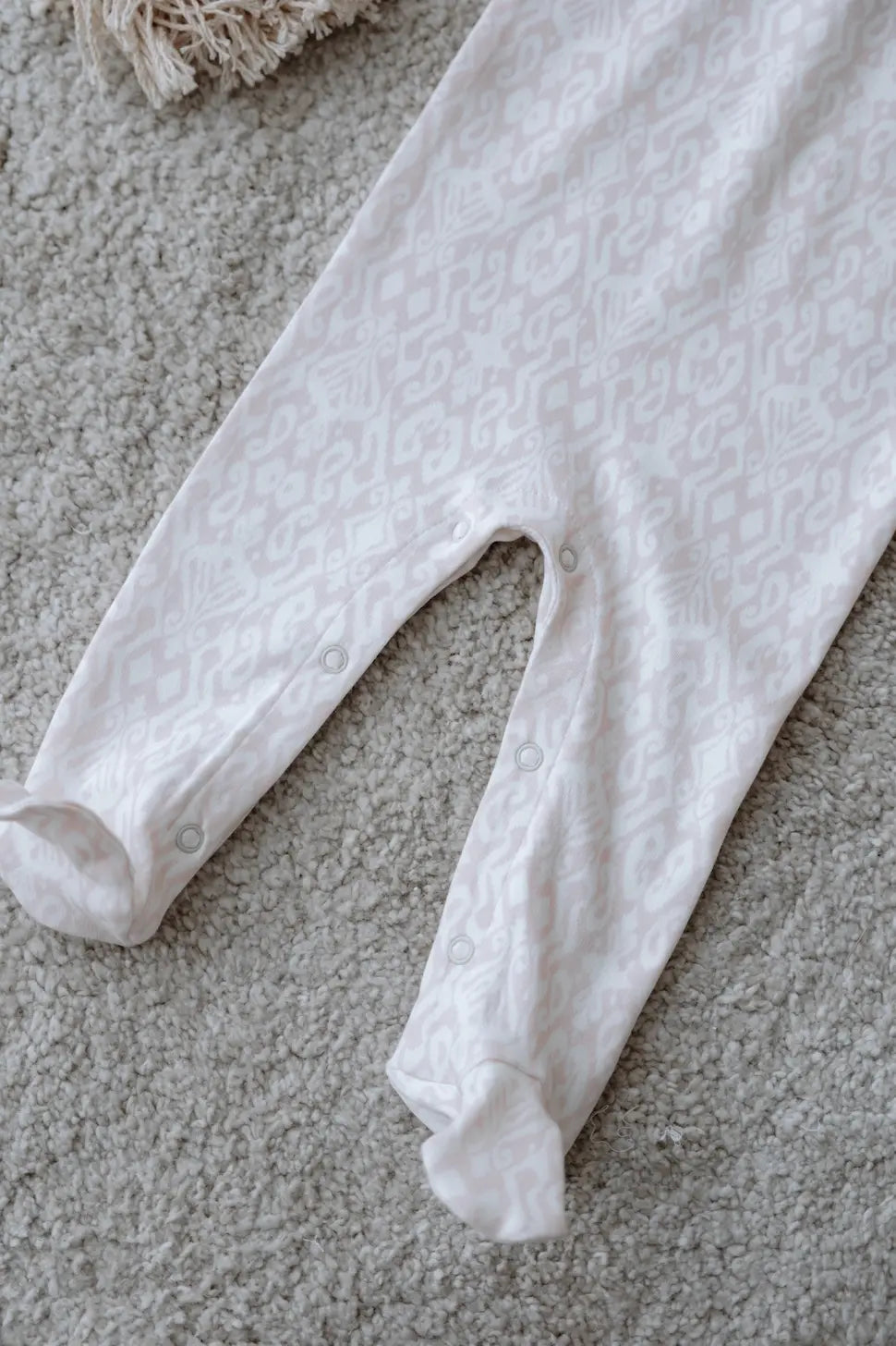 Footed Onesie - Ikat / Pink