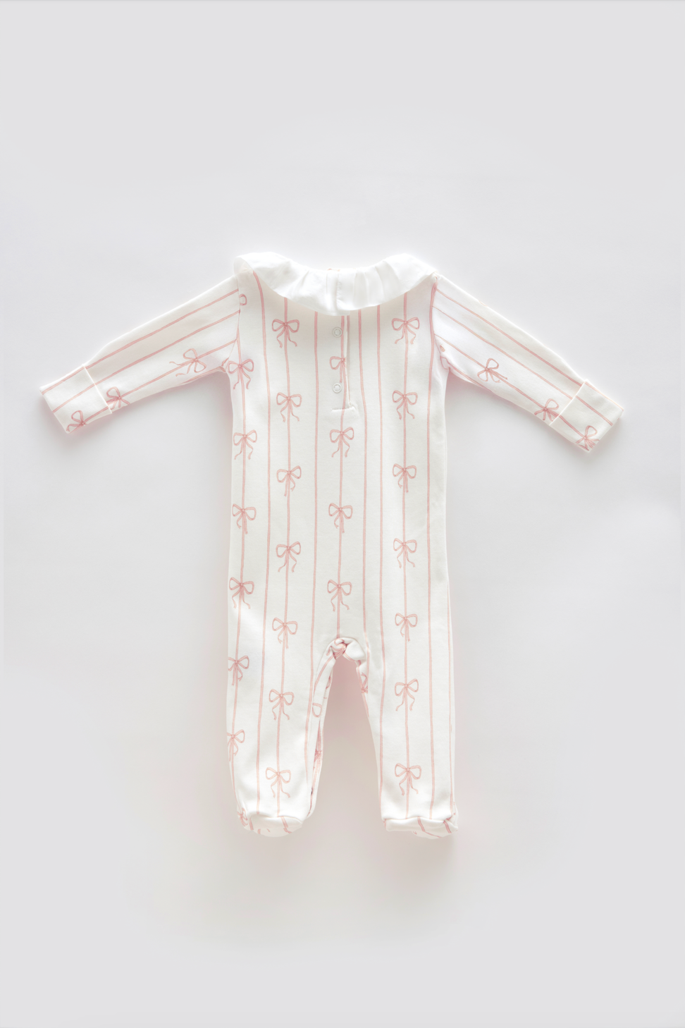 Baby Footed Onesie - Ribbon/Pink