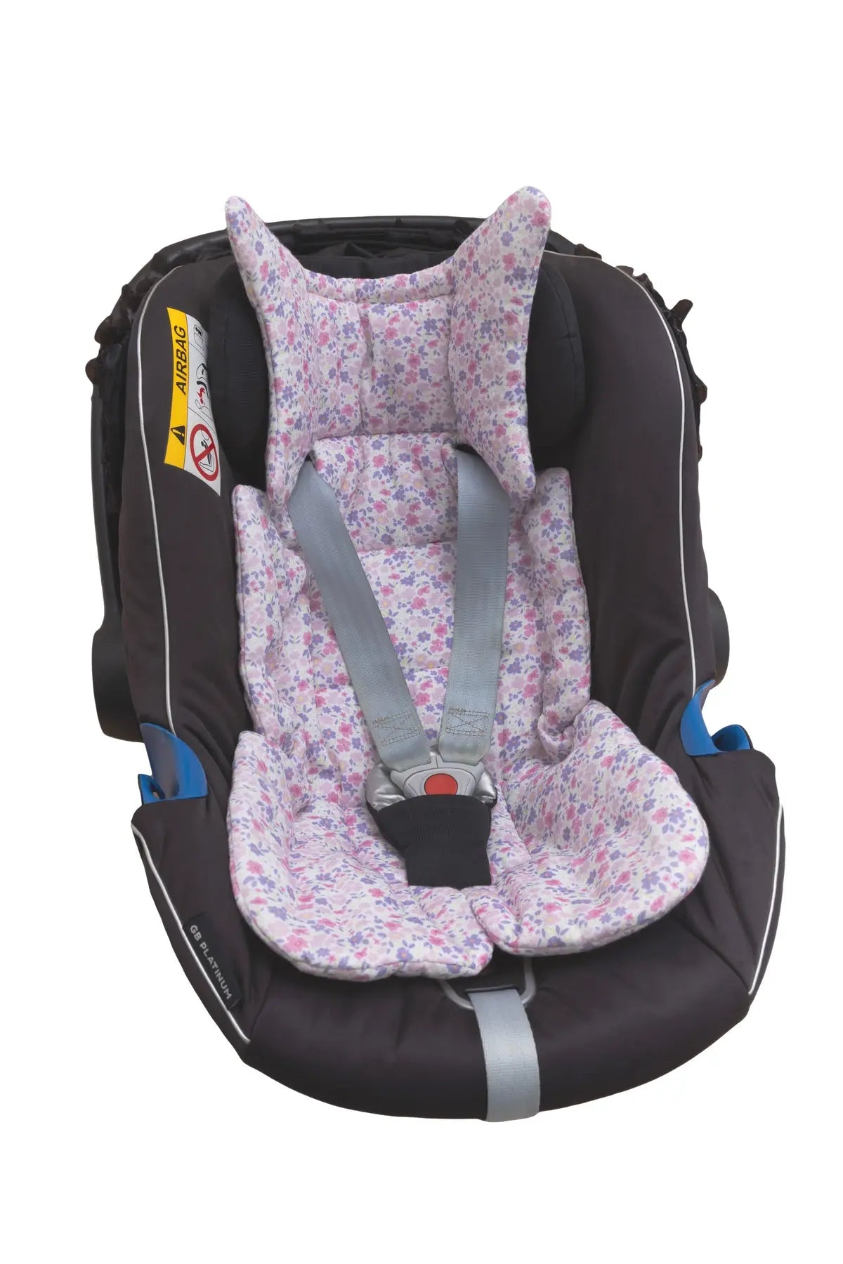 Baby Car Seat Cushion - Flowers / Pink