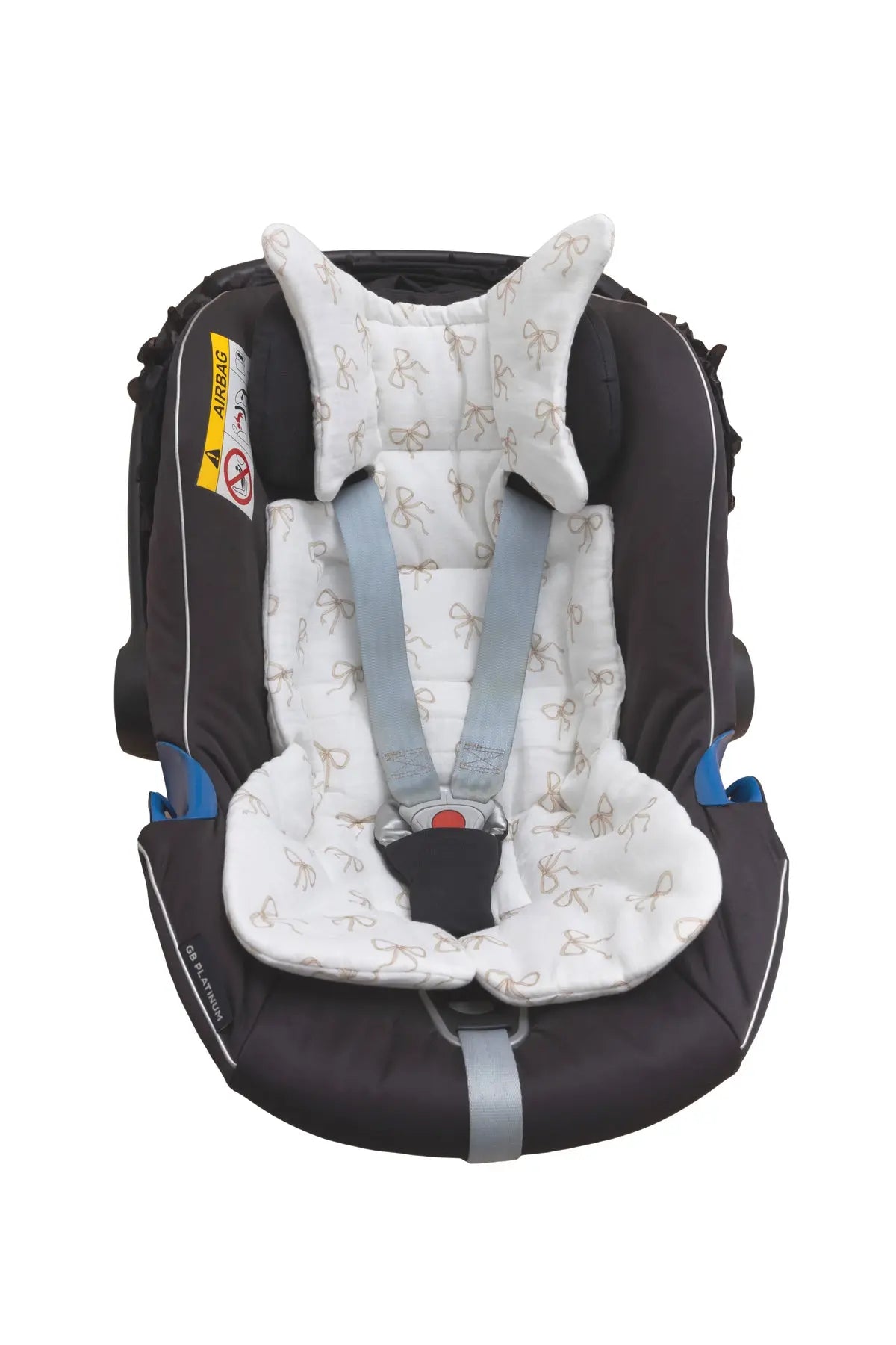 Baby Car Seat Cushion - Ribbon / Beige