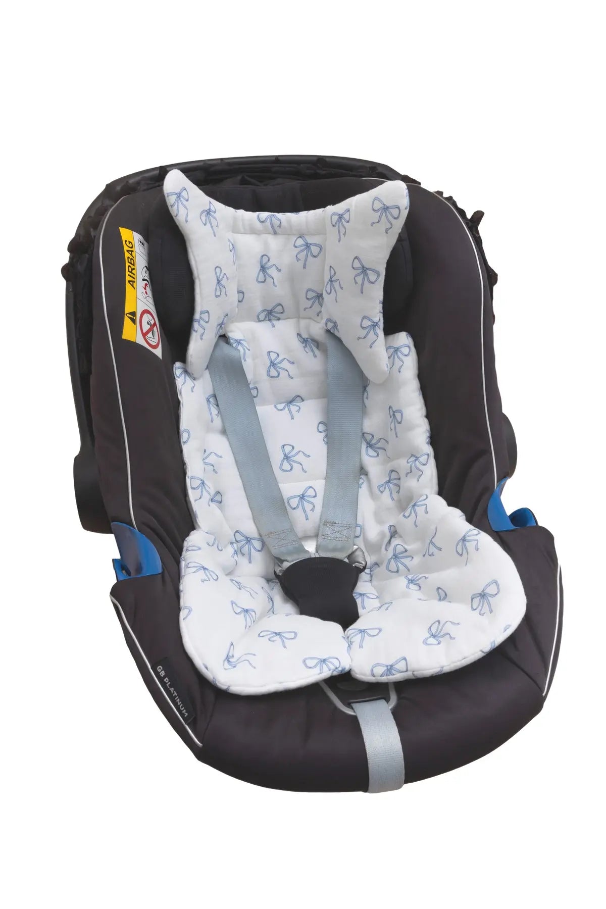 Baby Car Seat Cushion - Ribbon / Blue
