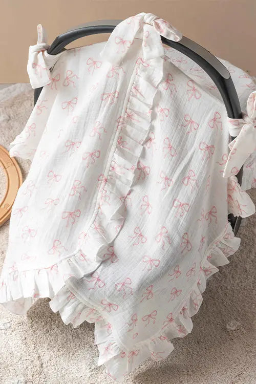 Baby Car Seat Cover Ribbon Pink