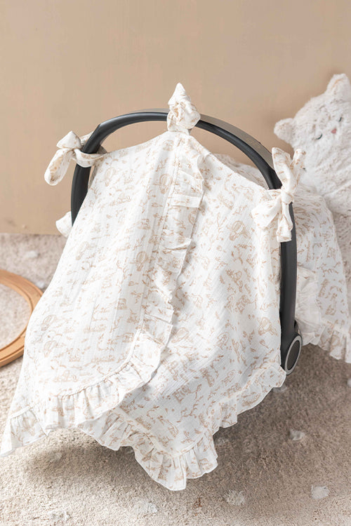 Baby Car Seat Cover - Toile De Jouy / Beige