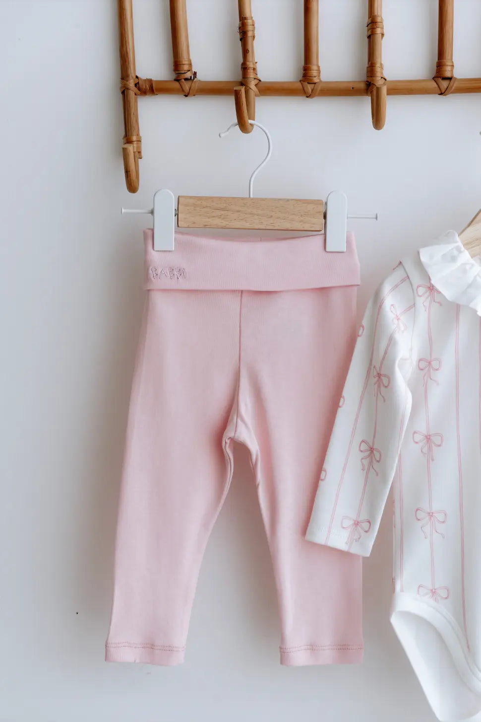 Pink Ribbon Bodysuit & Pants Set