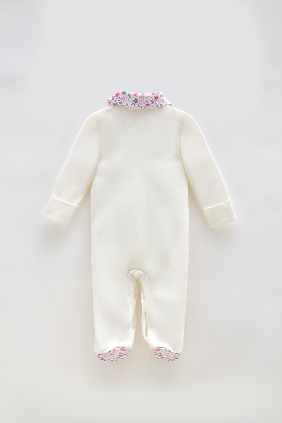 Baby Footed Onesie - Tiny Flowers / Pink