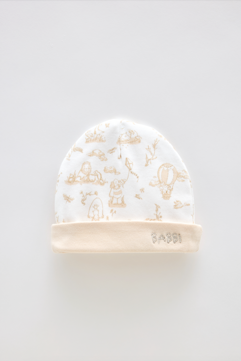Newborn Hat - Toile De Jouy / Beige
