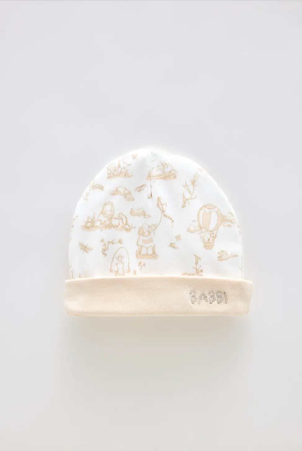 Newborn Hat - Toile De Jouy / Beige