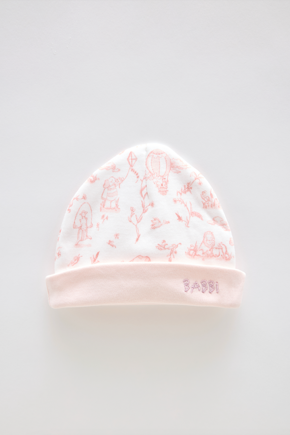 Newborn Hat - Toile De Jouy / Pink
