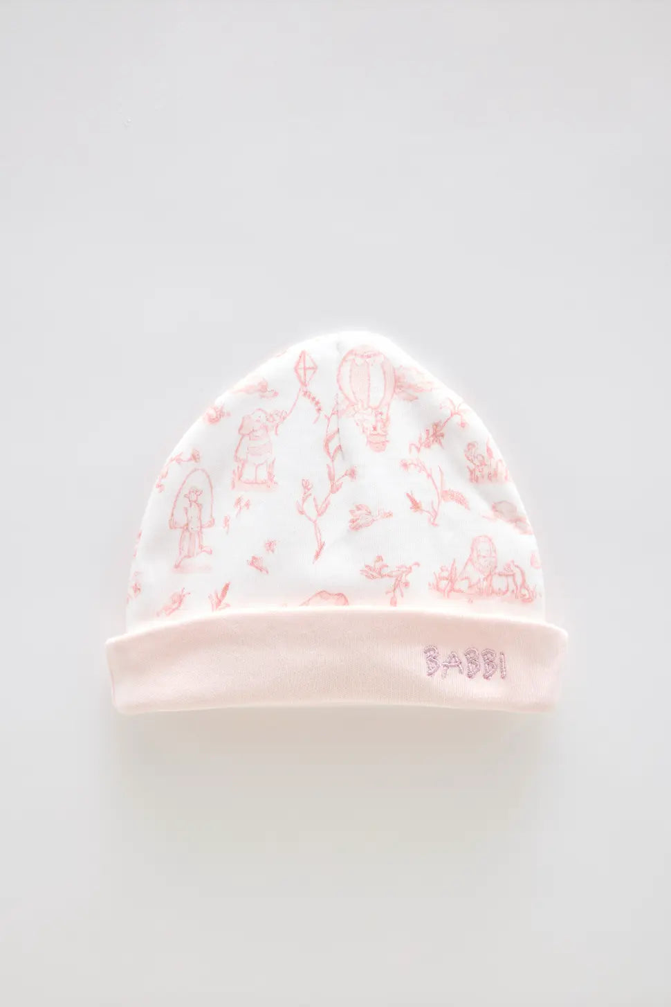 Newborn Hat - Toile De Jouy / Pink