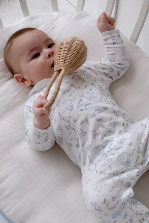 3-Piece Newborn Set - Toile de Jouy / Blue