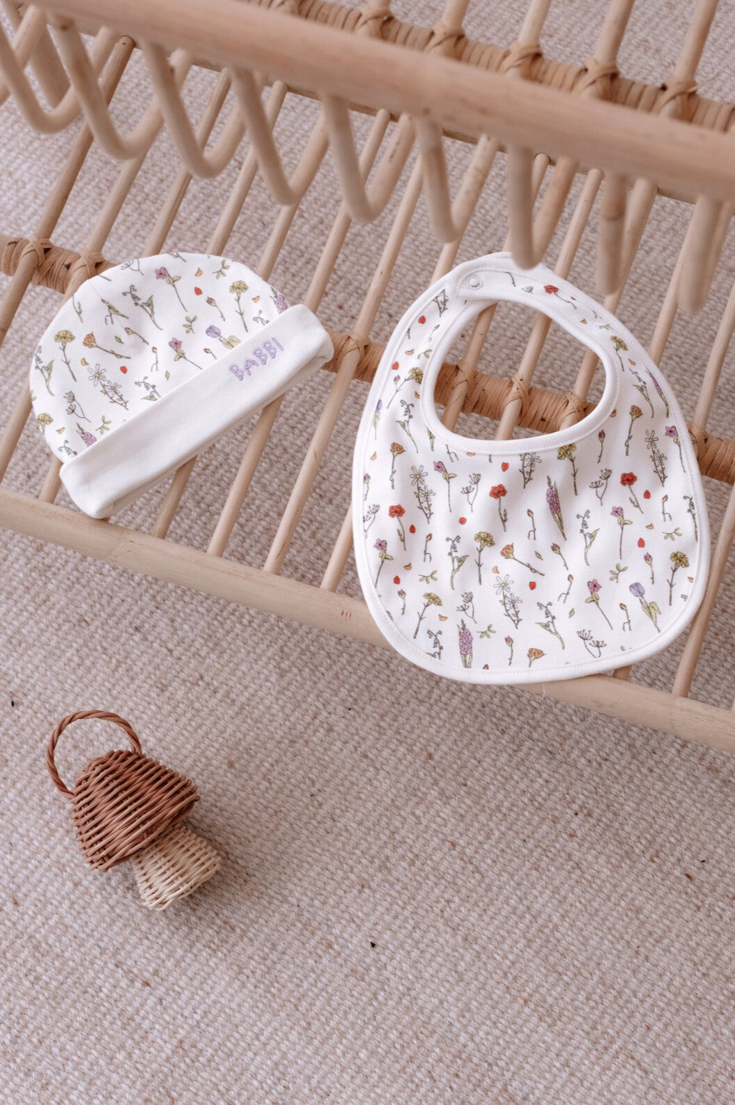 Newborn Bib & Hat Set - Spring