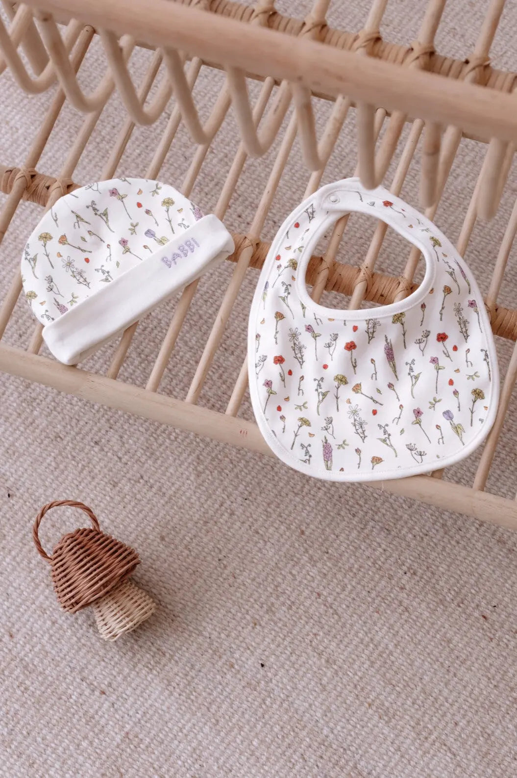 Newborn Bib & Hat Set - Spring